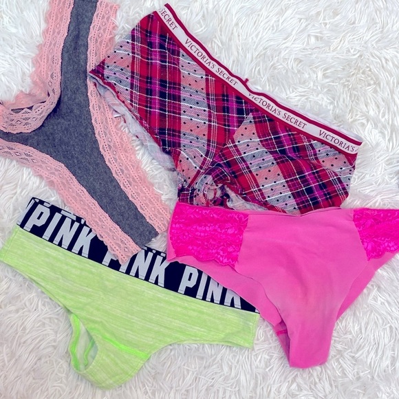 PINK Victoria's Secret Gray and Peach Lace Underwear Bundle - Picture 5 of 6